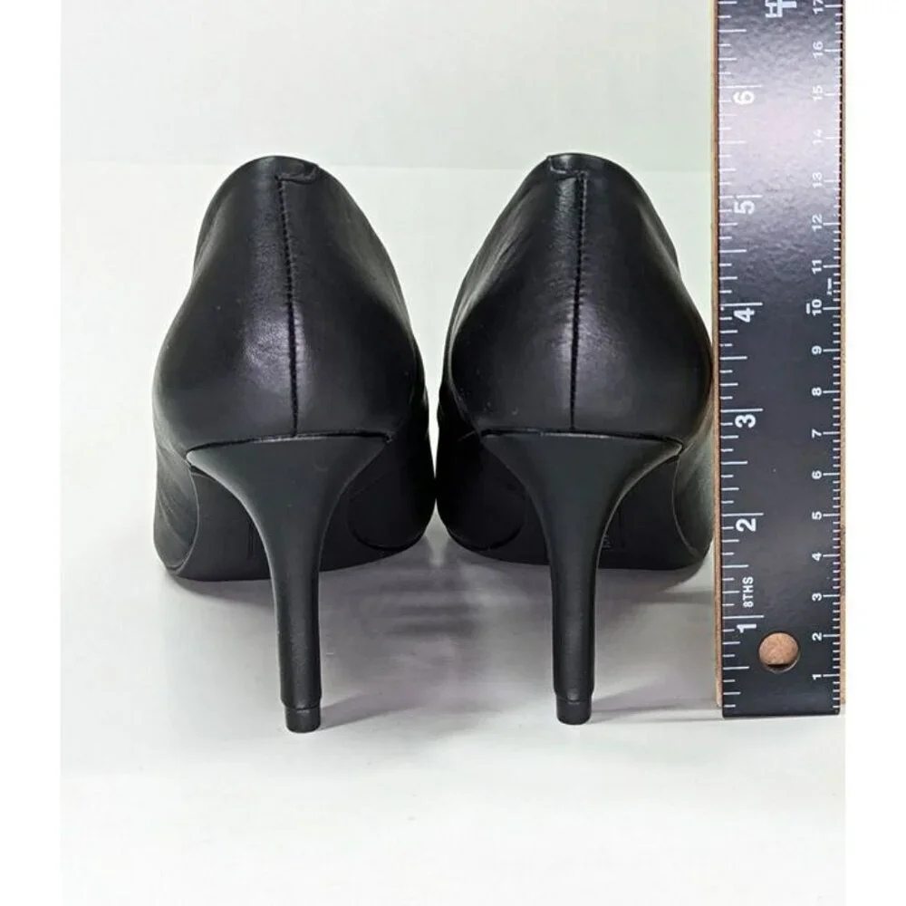 On 34th Women's Jeules Black Leather Pointed-Toe Pumps Size 11 (MSRP $80)